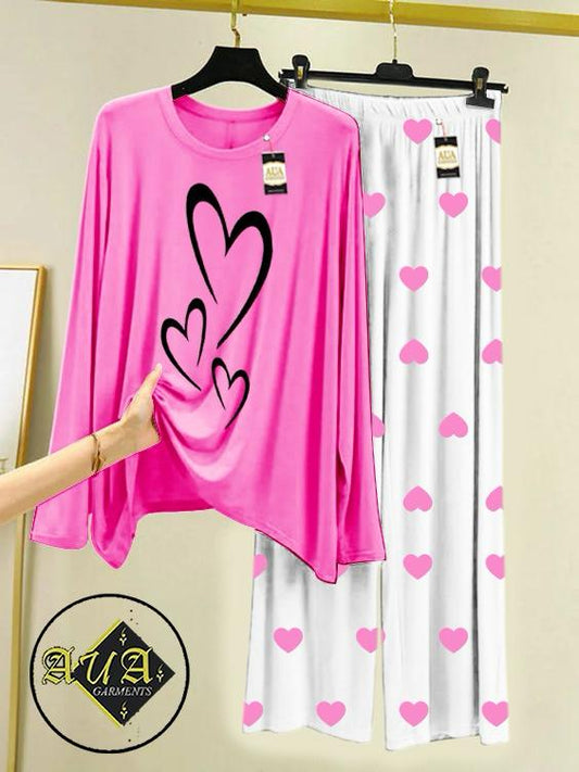 Stylish Sleepwear Set for a Cozy Night's Rest Wear With Multi Printed Set