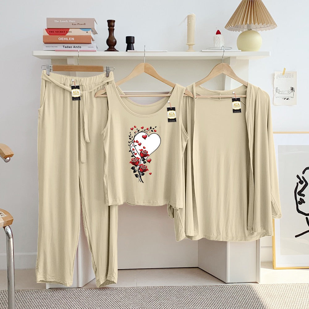 LADIES NIGHT SUIT
3 Pieces Inner Gawn + Trouser