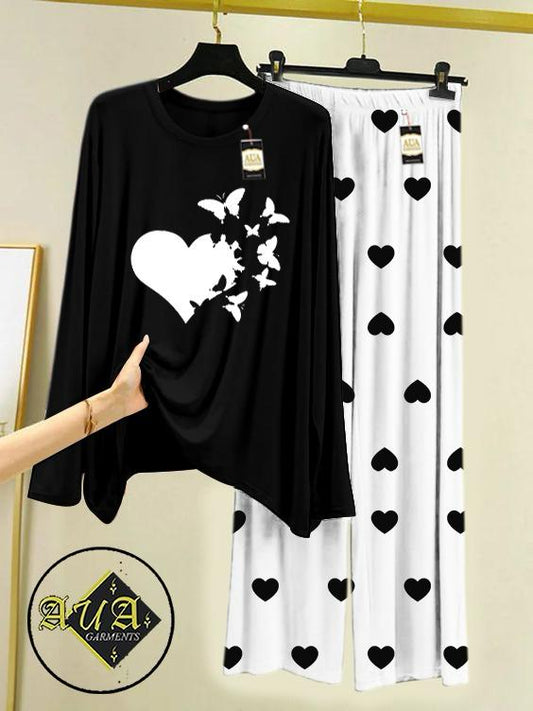 Stylish Sleepwear Set for a Cozy Night's Rest Wear With Multi Printed Set