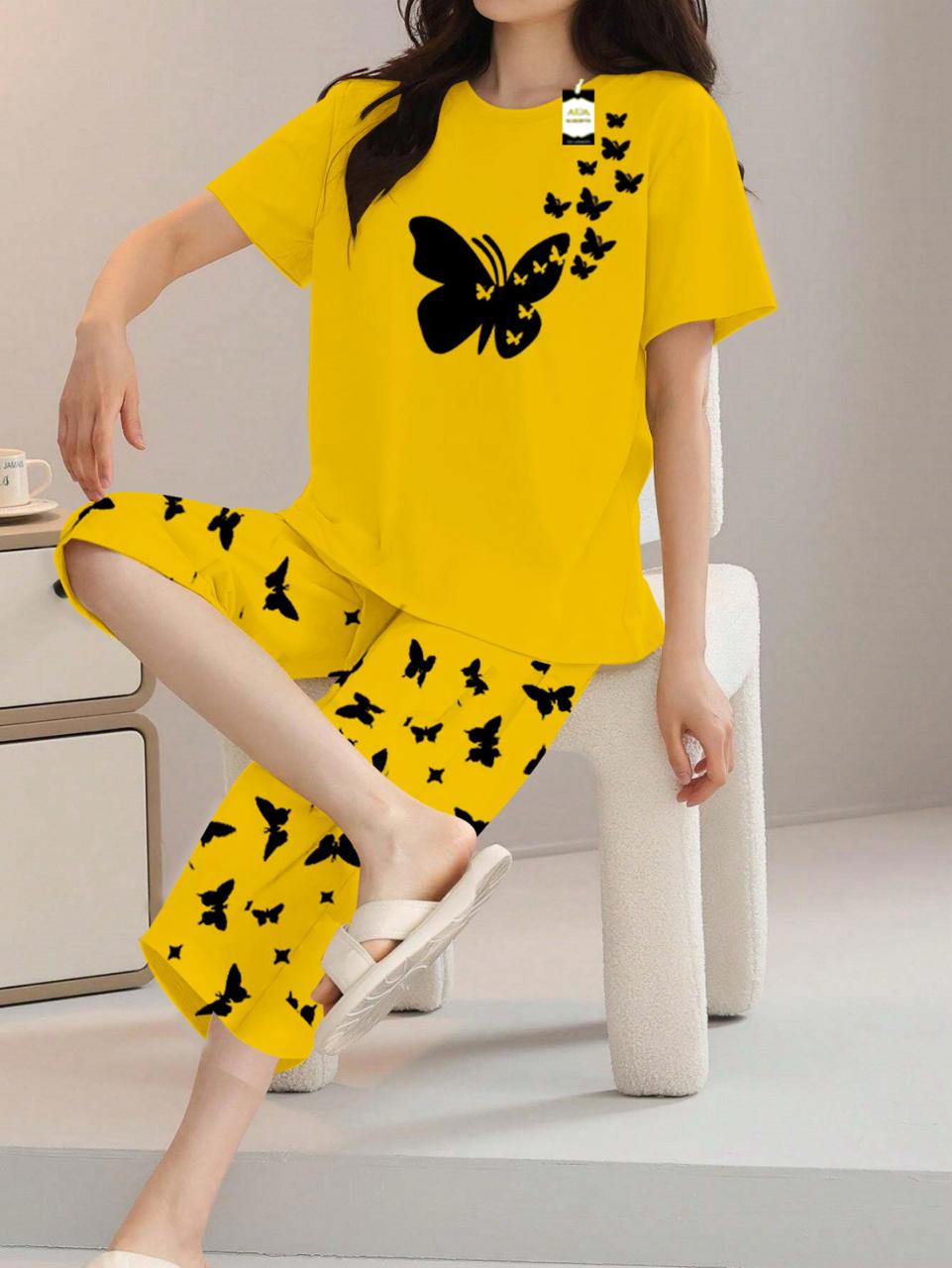Stylish Sleepwear Set for a Cozy Night's Rest Wear With Multi Printed Set