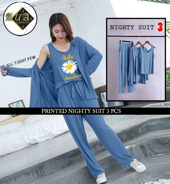 LADIES NIGHT SUIT

3 Pieces Inner Gawn + Trouser