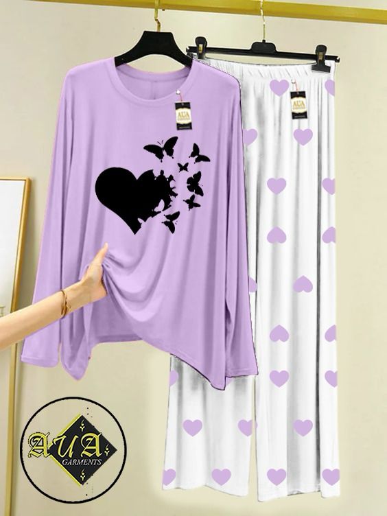 Stylish Sleepwear Set for a Cozy Night's Rest Wear With Multi Printed Set