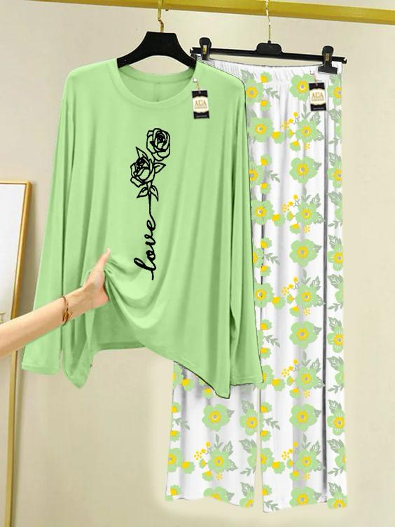 Stylish Sleepwear Set for a Cozy Night's Rest Wear With Multi Printed Set