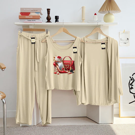 LADIES NIGHT SUIT

3 Pieces Inner Gawn + Trouser