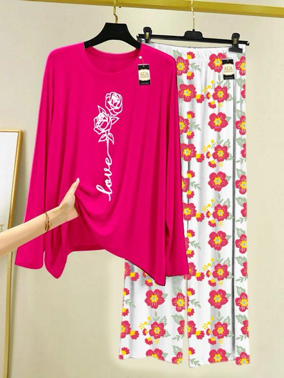 Stylish Sleepwear Set for a Cozy Night's Rest Wear With Multi Printed Set