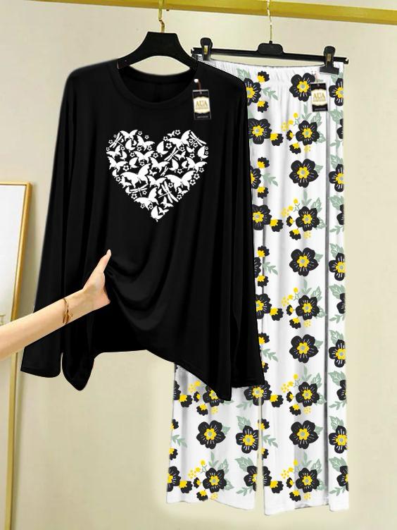 Stylish Sleepwear Set for a Cozy Night's Rest Wear With Multi Printed Set
