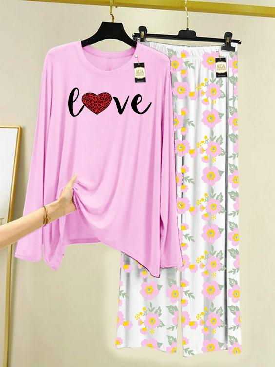 Stylish Sleepwear Set for a Cozy Night's Rest Wear With Multi Printed Set